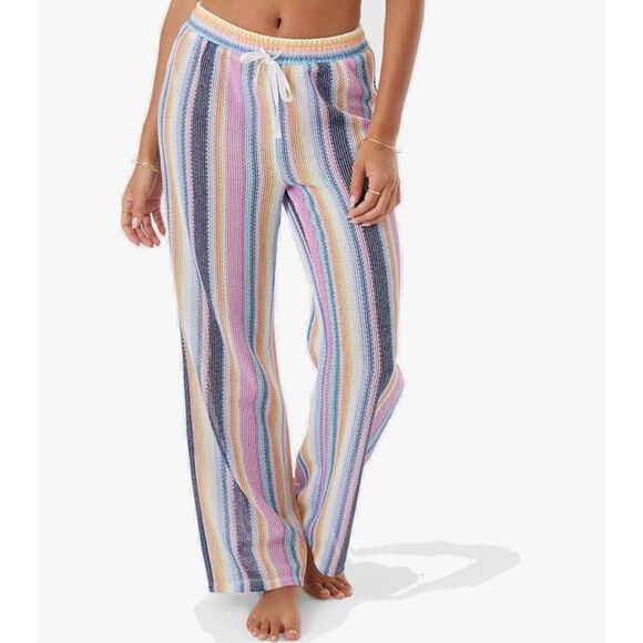 Roxy Beach Casual Drawstring Elastic S multi colored stripe Waist - Picture 1 of 5